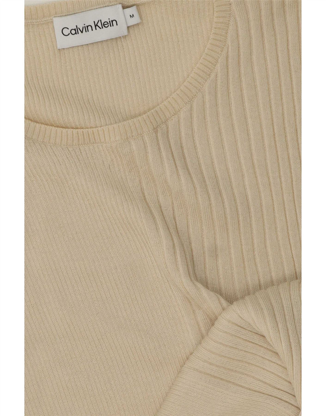 Calvin Klein Camiseta sin Mangas con Chaleco Largo para Mujer UK 14 Medium Beige