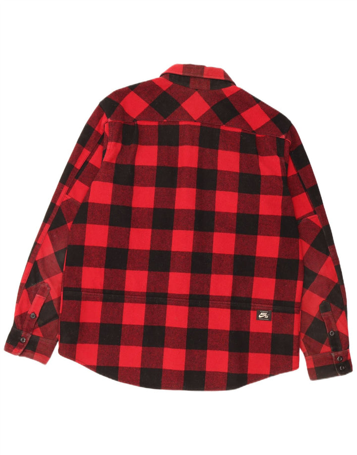 Nike Camisa de franela Lumberjack para hombre XL Lana de cuadros rojos