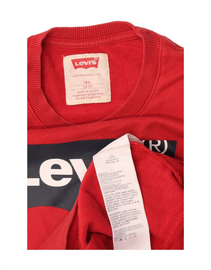 Levi's Boys Graphic Sudadera Jumper 15-16 Años Rojo Algodón