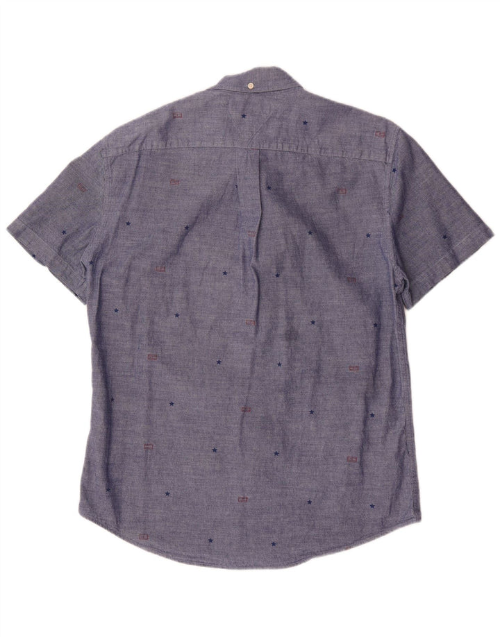 Tommy Hilfiger Camisa de manga corta con estampado abstracto para hombre, talla grande, azul marino