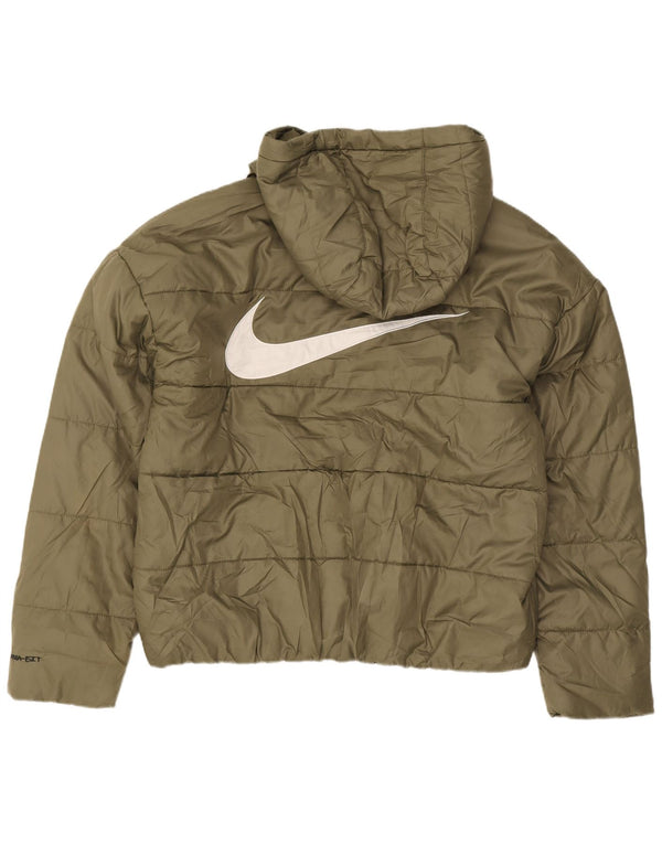 Nike Therma-Fit Graphic - Chaqueta acolchada extragrande para mujer, talla S, color caqui