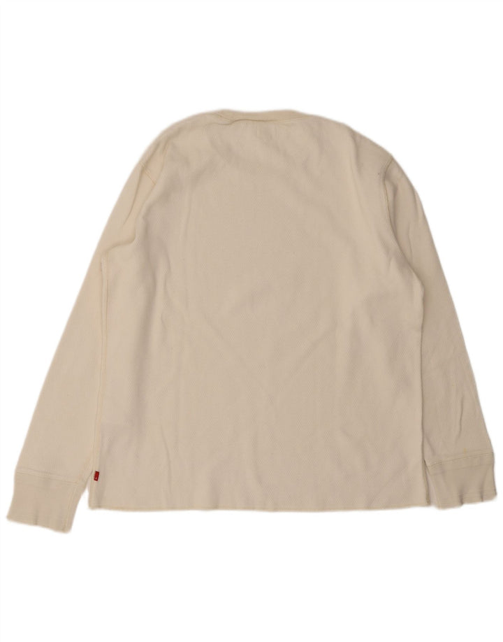 Levi's Top de manga larga para hombre de algodón blanco grande