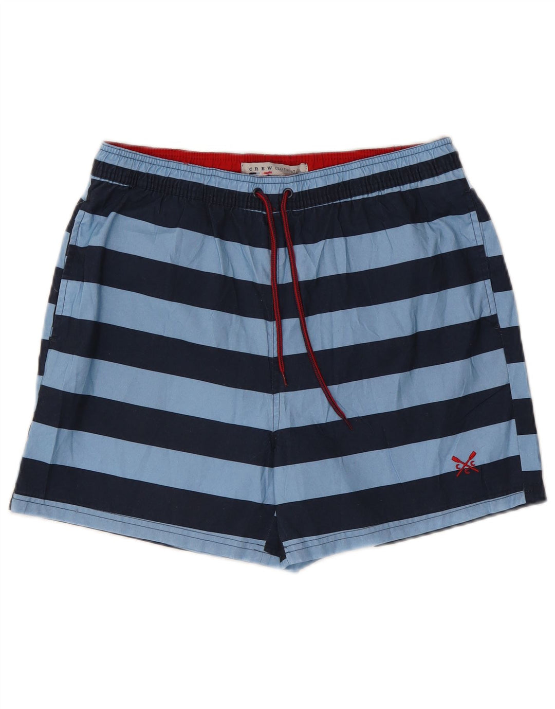 CREW CLOTHING Shorts de baño para hombre Poliéster a rayas azul medio
