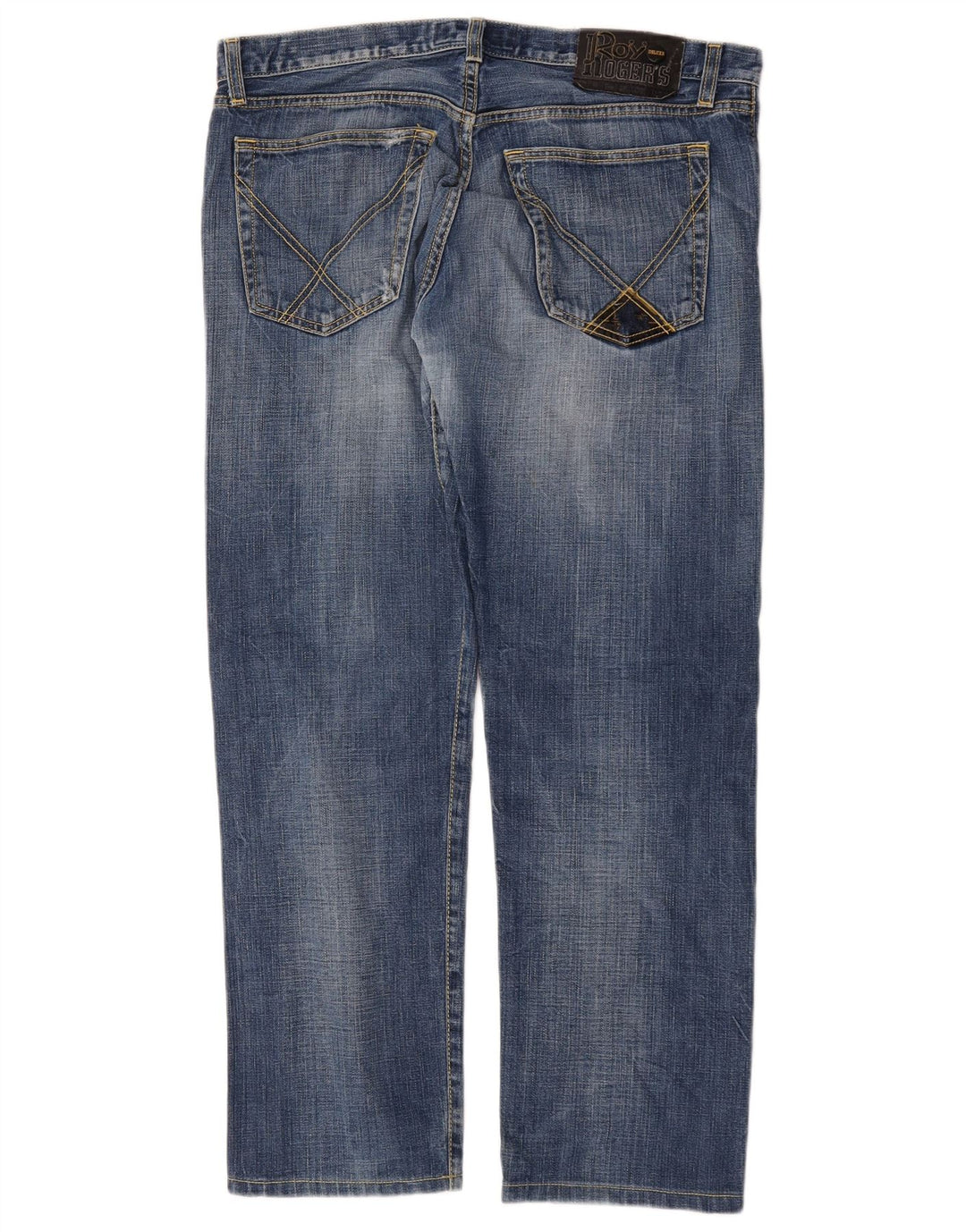 Roy Rogers Vaqueros rectos desgastados para hombre W35 L29 azul