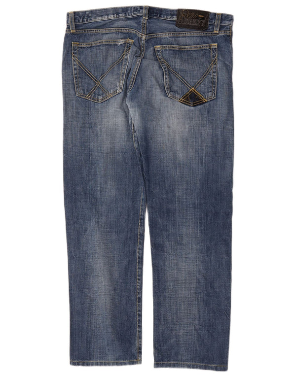 Roy Rogers Vaqueros rectos desgastados para hombre W35 L29 azul