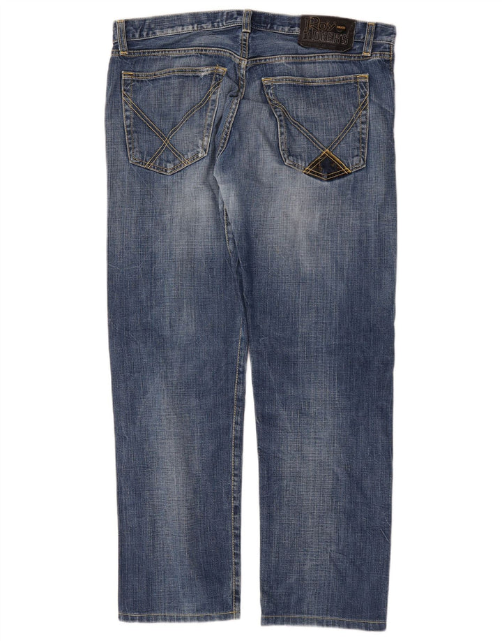 Roy Rogers Vaqueros rectos desgastados para hombre W35 L29 azul