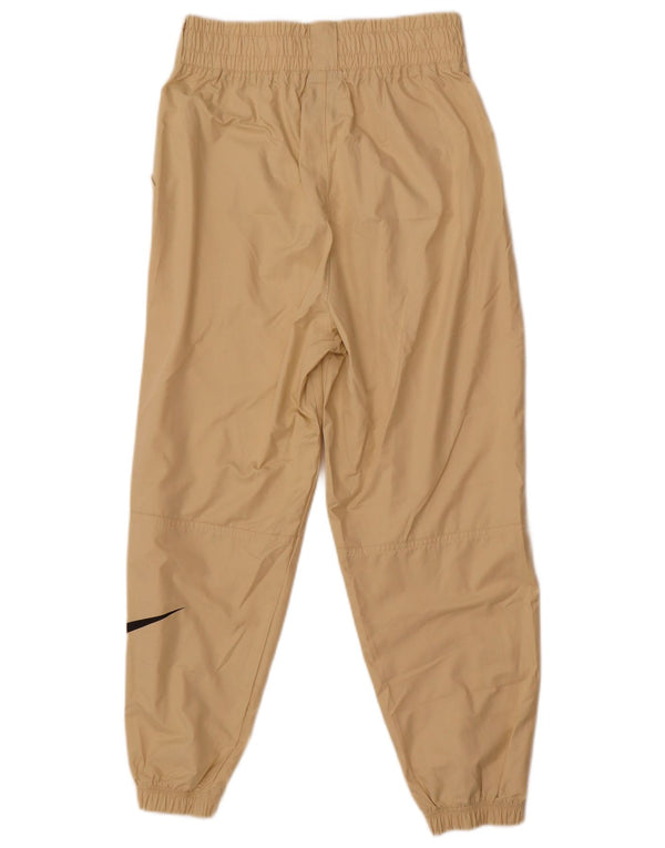 Nike Mujer Graphic Joggers Pantalones impermeables UK 10 Small Beige Nylon