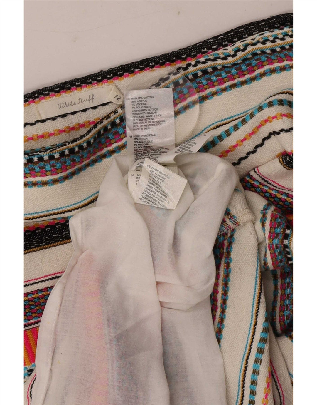 Minifalda para mujer de White Stuff UK 40 Medium W32 Algodón a rayas multicolor