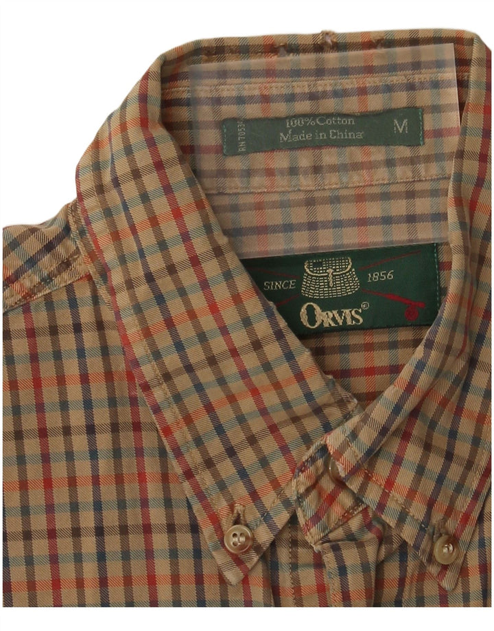 Camisa Orvis Hombre Algodón Gingham Caqui Mediano