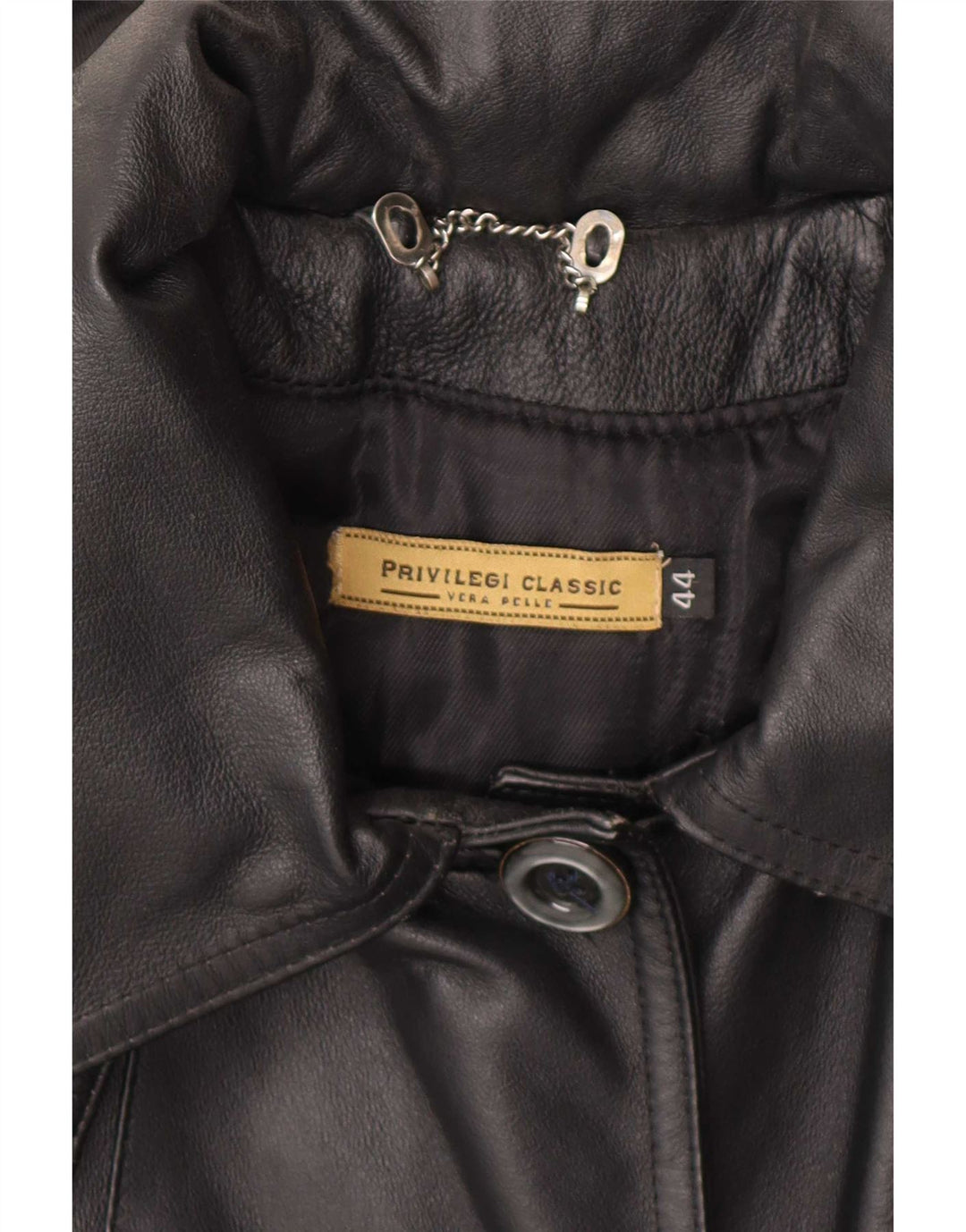 Abrigo Privilegi Mujer De Piel Con Capucha IT 44 Medium Black
