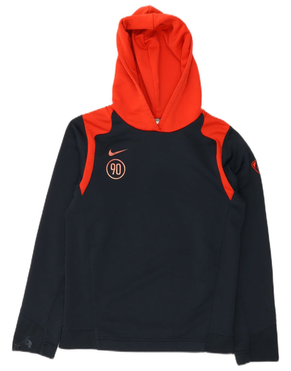 Nike - Jersey con capucha para niño, diseño gráfico, 12-13 años, grande, color azul marino