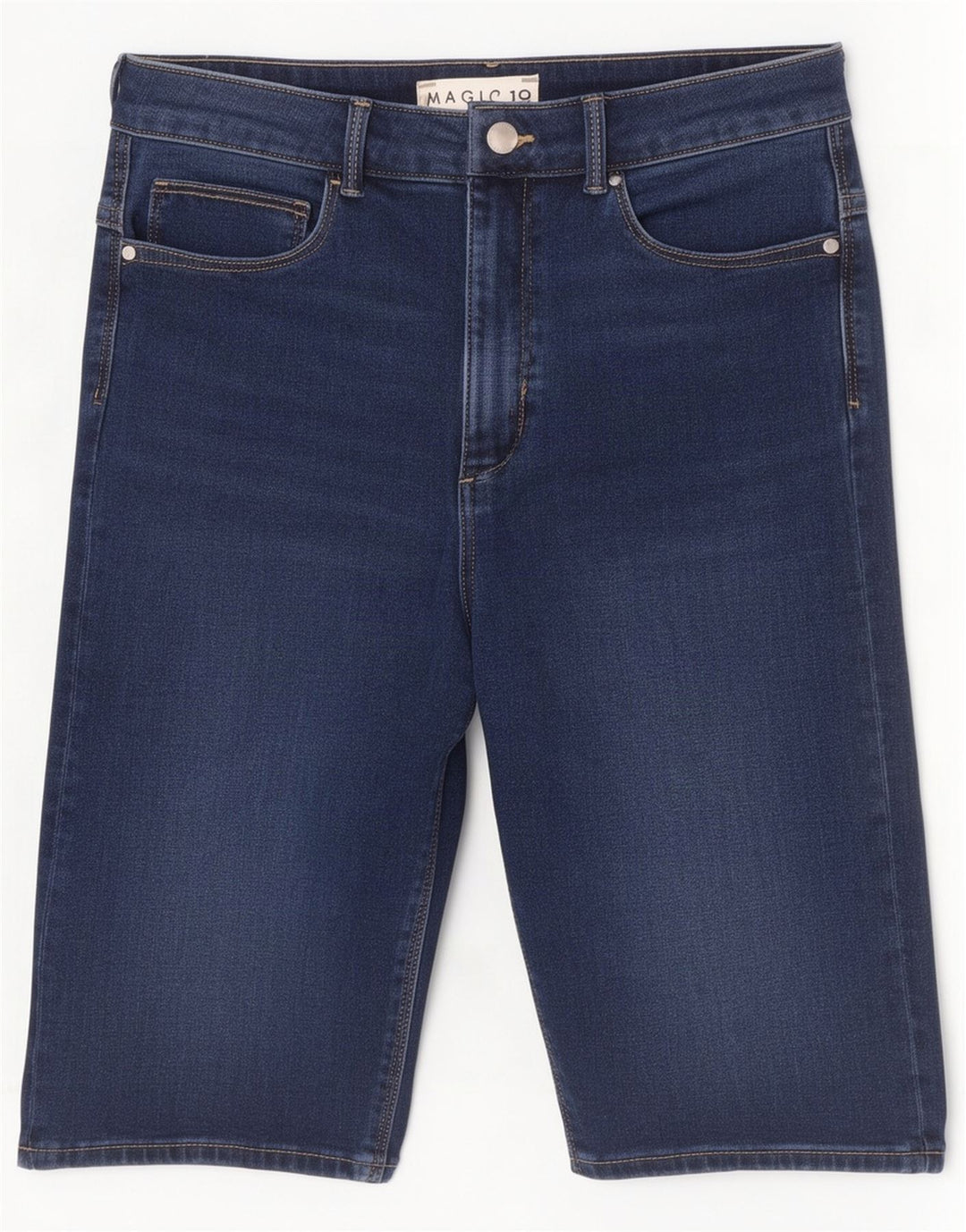 Marks & Spencer Pantalones cortos vaqueros mágicos para mujer UK 12 Medium W28 Azul marino