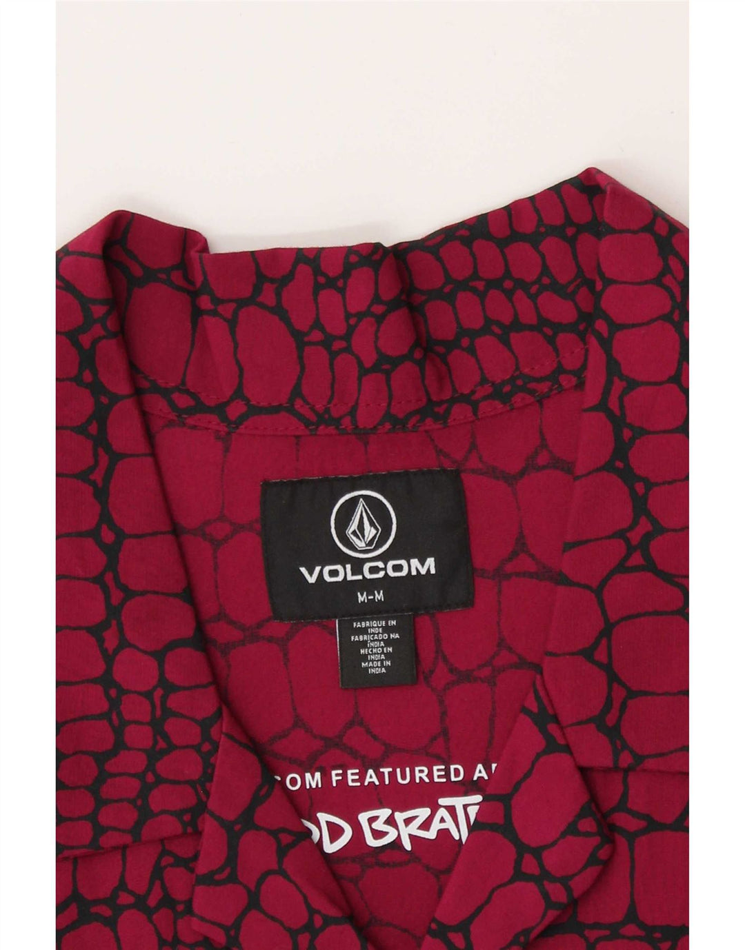 Camisa Volcom Hombre Manga Corta Medium Red Animal Print