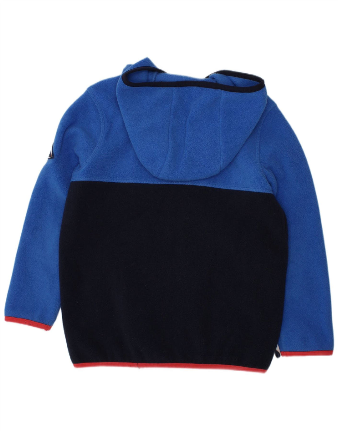 JOULES Boys Hooded Fleece Jacket 5-6 Years Blue Colourblock Polyester