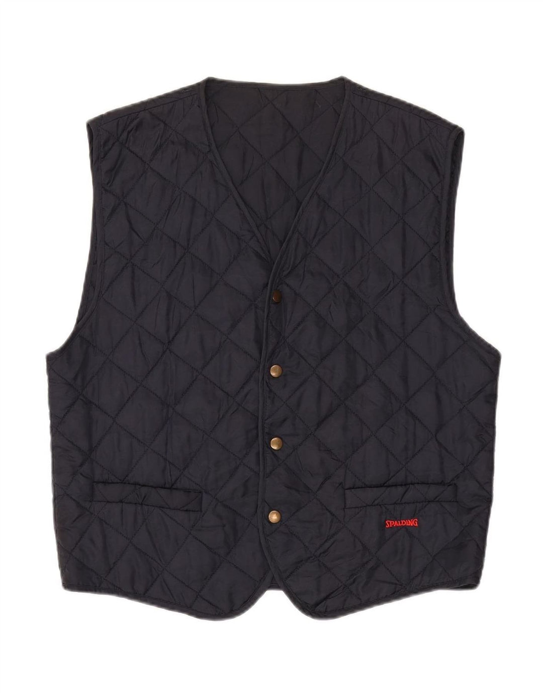 SPALDING Mens Quilted Waistcoat Medium Navy Blue