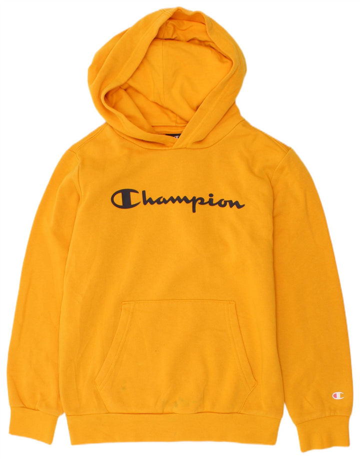 Champion Sudadera con capucha gráfica para niños 9-10 años Amarillo mediano