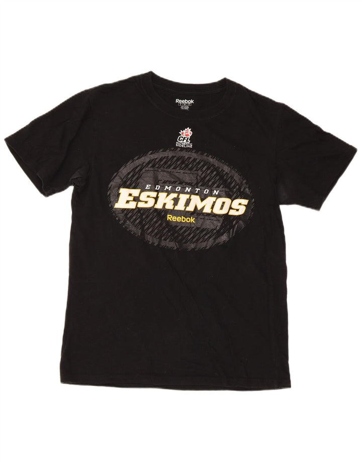 Reebok - Camiseta con gráfico regular para hombre, talla pequeña, algodón negro