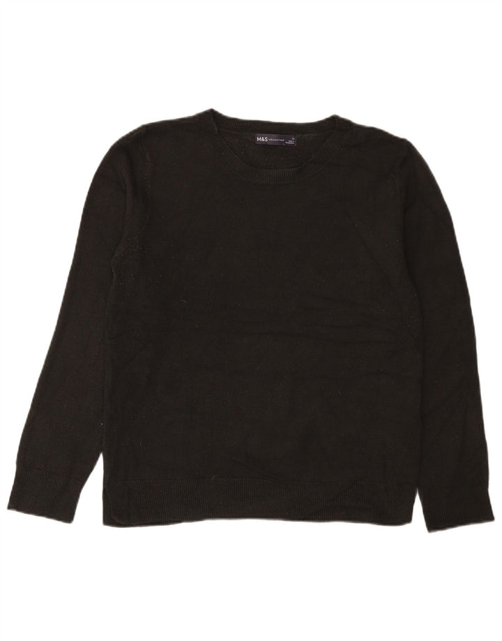 Marks & Spencer - Jersey de cuello redondo para mujer, talla 40, acrílico negro mediano