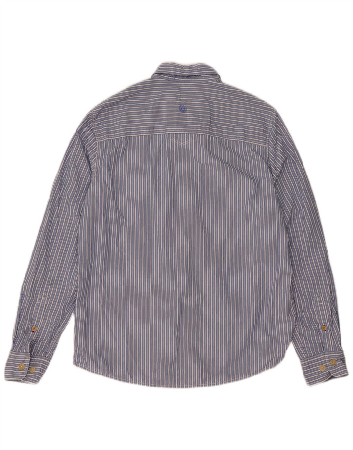 Camisa de hombre Fat Face de algodón a rayas azul medio
