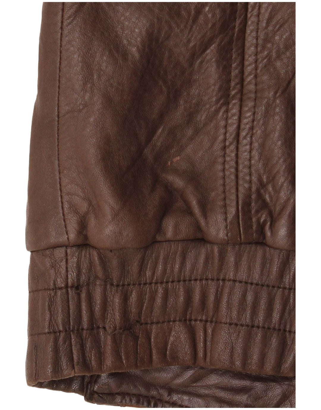 VINTAGE Chaqueta de cuero para mujer Reino Unido 14 Marrón medio Argyle/Diamond Leather