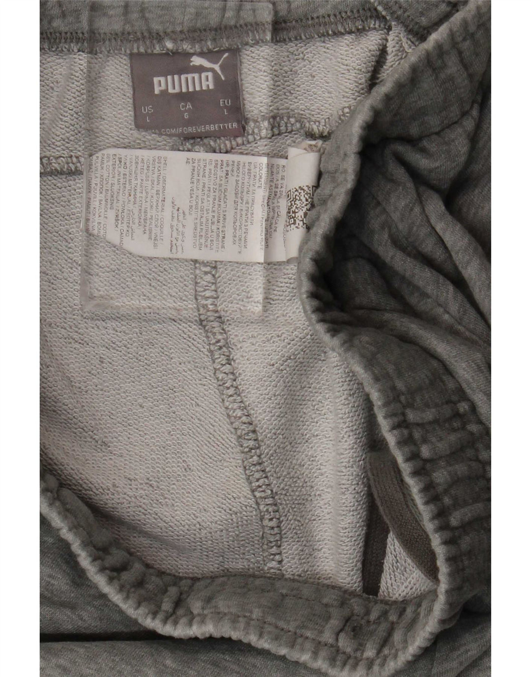 Puma Pantalones cortos deportivos para hombre de algodón moteado gris grande