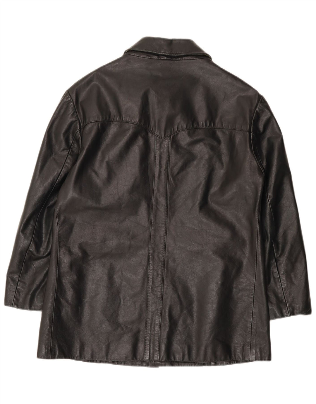 Henry Morell Chaqueta de cuero de manga 3/4 para hombre IT 52 XL Cuero negro