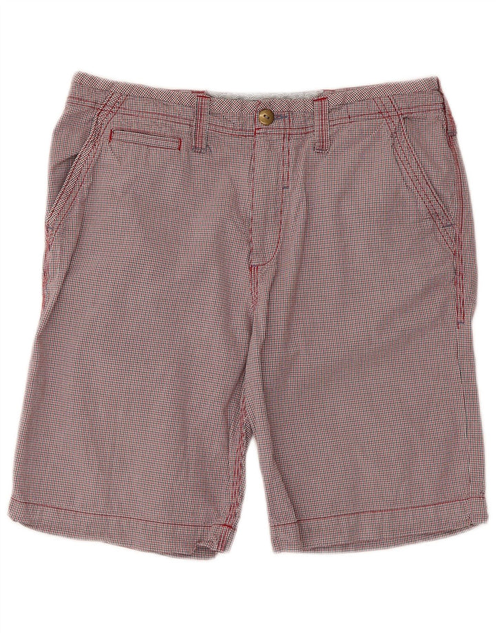 WHITE STUFF Pantalones cortos chinos para hombre W34 Algodón a cuadros rojo grande