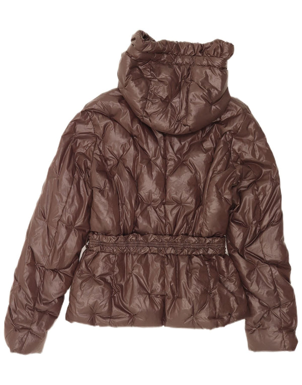 Cerruti 1881 Chaqueta acolchada con capucha para mujer IT 46 XL Poliamida marrón