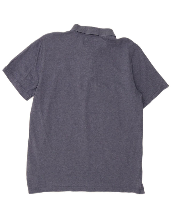 CREW CLOTHING Polo para hombre grande azul marino algodón