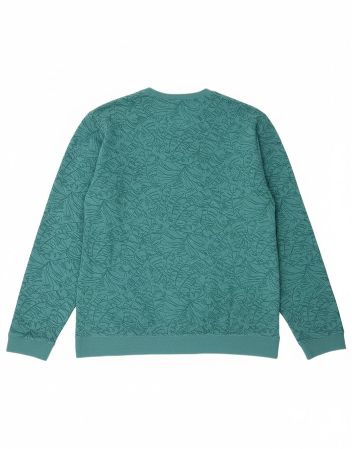 Eddie Bauer Sudadera Alta para Hombre Jersey XL Algodón Floral Verde