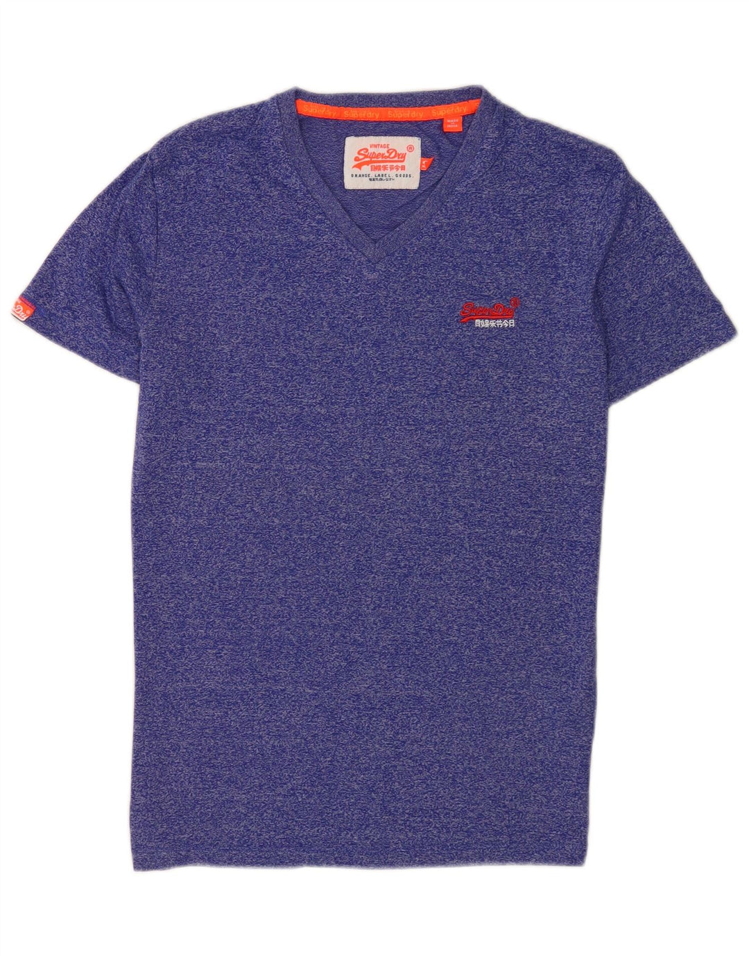 Superdry Camiseta para hombre Top Small de algodón moteado en azul