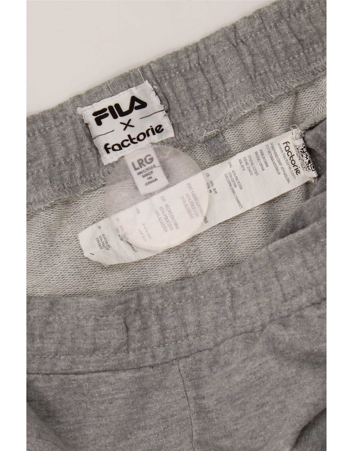 Fila Mens Graphic Sport Shorts Grande Gris Algodón