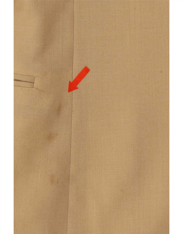 Vintage Hombre 2 Botones Blazer Chaqueta IT 48 Medio Beige Poliéster