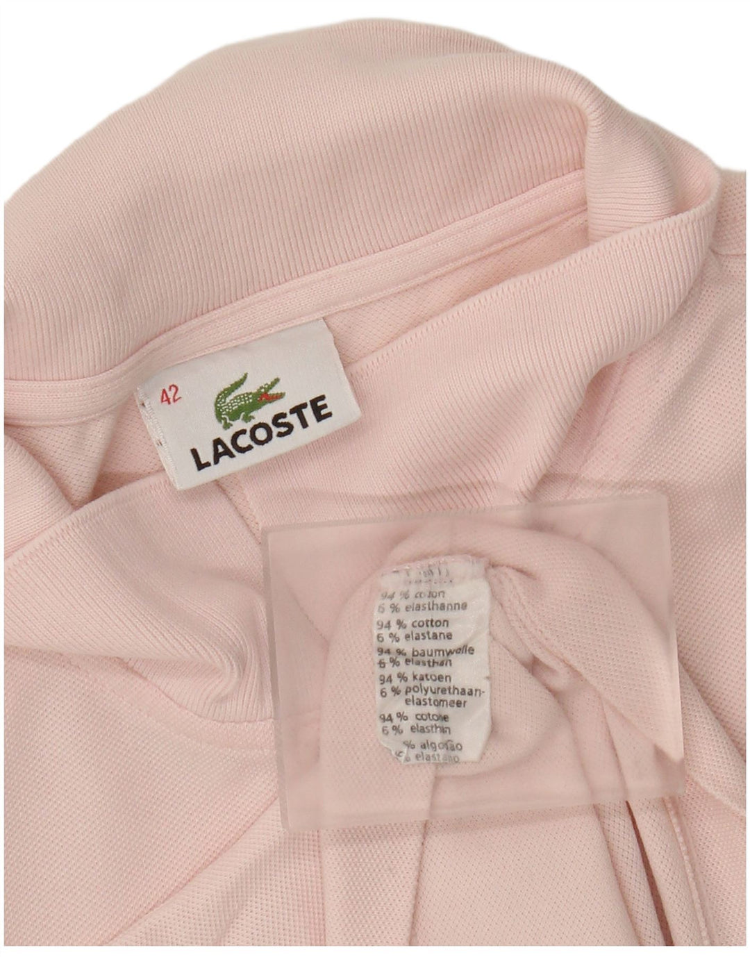 Polo Lacoste para mujer talla 42 algodón rosa grande