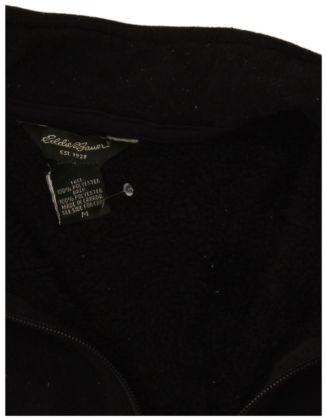 Eddie Bauer Jersey de forro polar con cuello y cremallera para mujer UK 12 Mediano Negro Poliéster