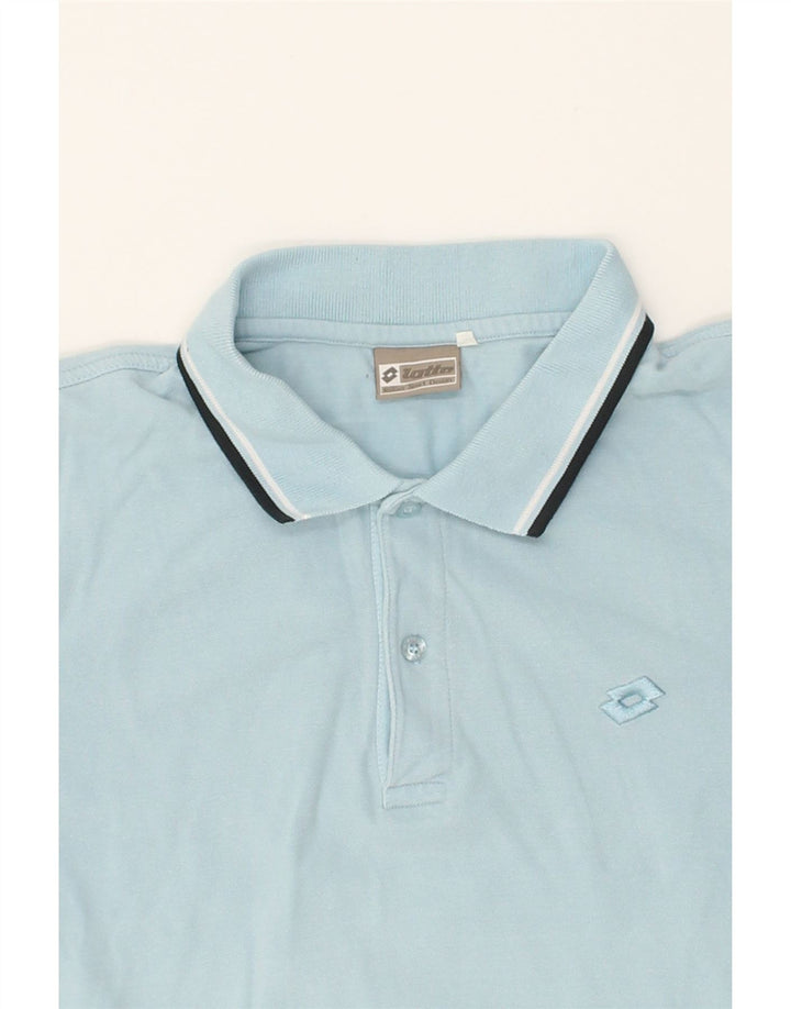 LOTTO Mens Polo Shirt XL Blue Cotton Vintage Lotto and Second-Hand Lotto from Messina Hembry 