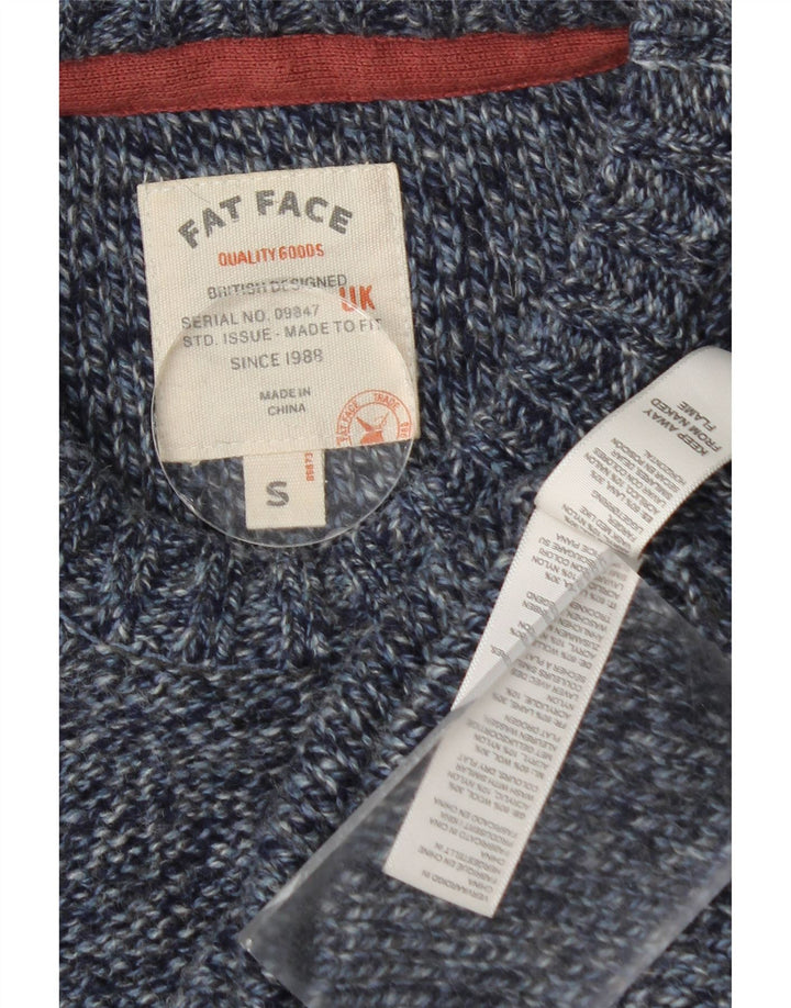 Jersey de punto con cuello redondo para hombre de Fat Face, tamaño pequeño, de lana moteada en azul marino