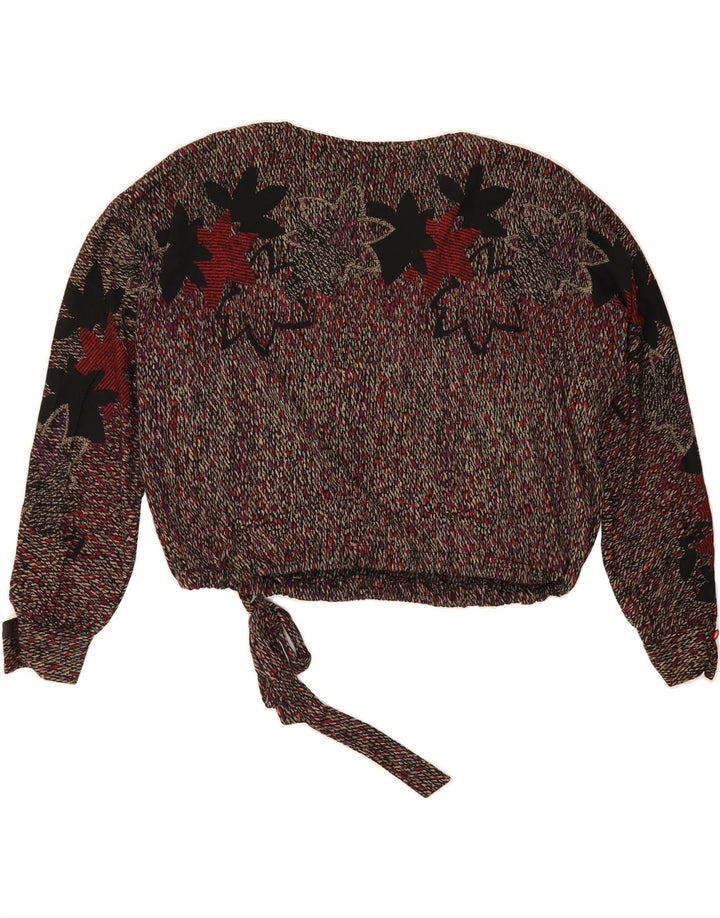 VINTAGE Womens Oversized Front Tie Blouse Top UK 14 Medium Multicoloured Vintage Vintage and Second-Hand Vintage from Messina Hembry 