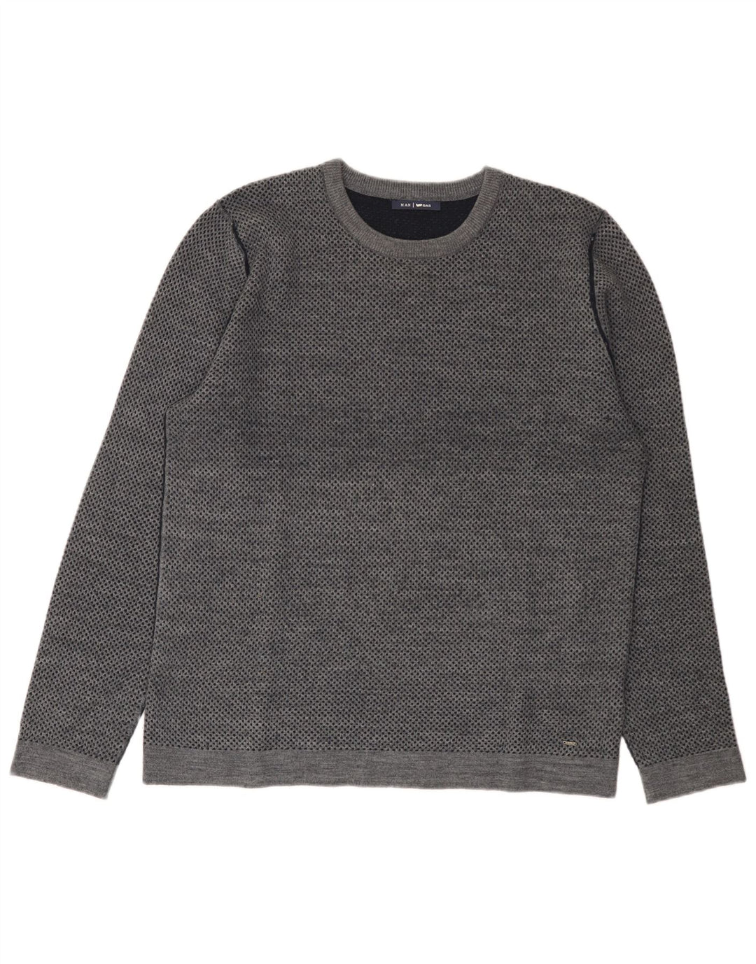 Jersey de cuello redondo para hombre Gas XL Lana moteada gris