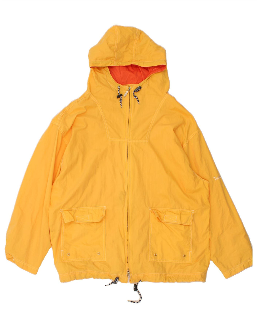 TIMBERLAND Chaqueta impermeable con capucha para hombre UK 40 Large Nylon amarillo