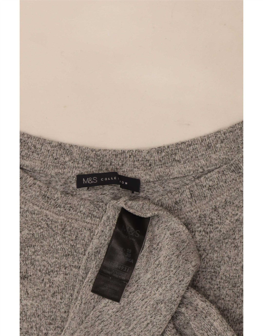 Marks & Spencer Camiseta para mujer Top UK 10 Small Gris Viscosa moteada