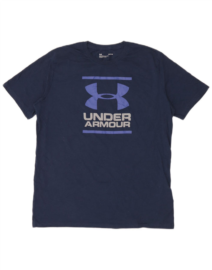 Under Armour Camiseta gráfica para hombre Top grande de algodón azul marino