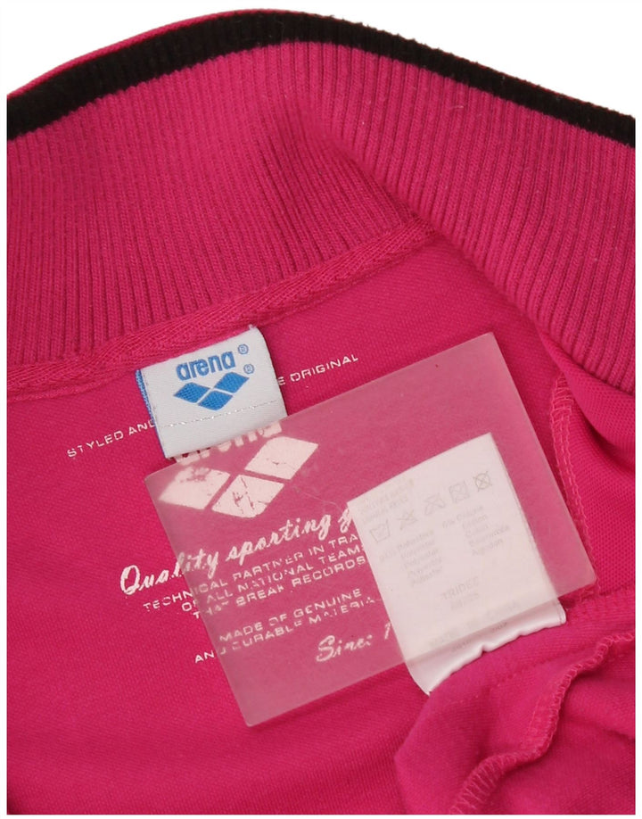 Arena Mujer Gráfico Oversize Chándal Top Chaqueta UK 6 XS Rosa Poliéster