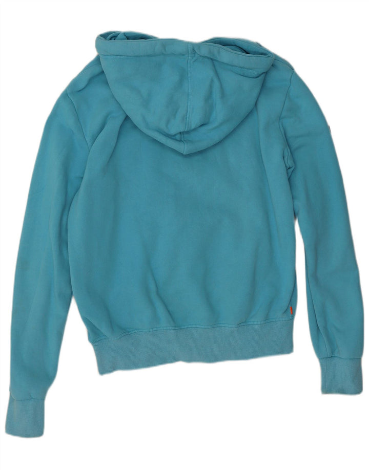 Superdry Jersey con capucha gráfica de algodón azul medio