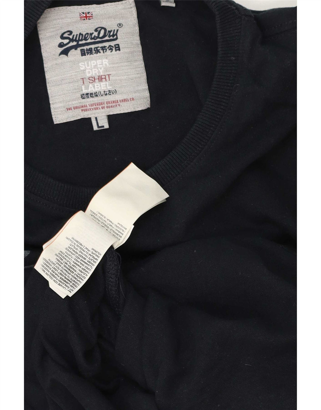 Superdry Top gráfico de manga larga de algodón azul marino grande para hombre