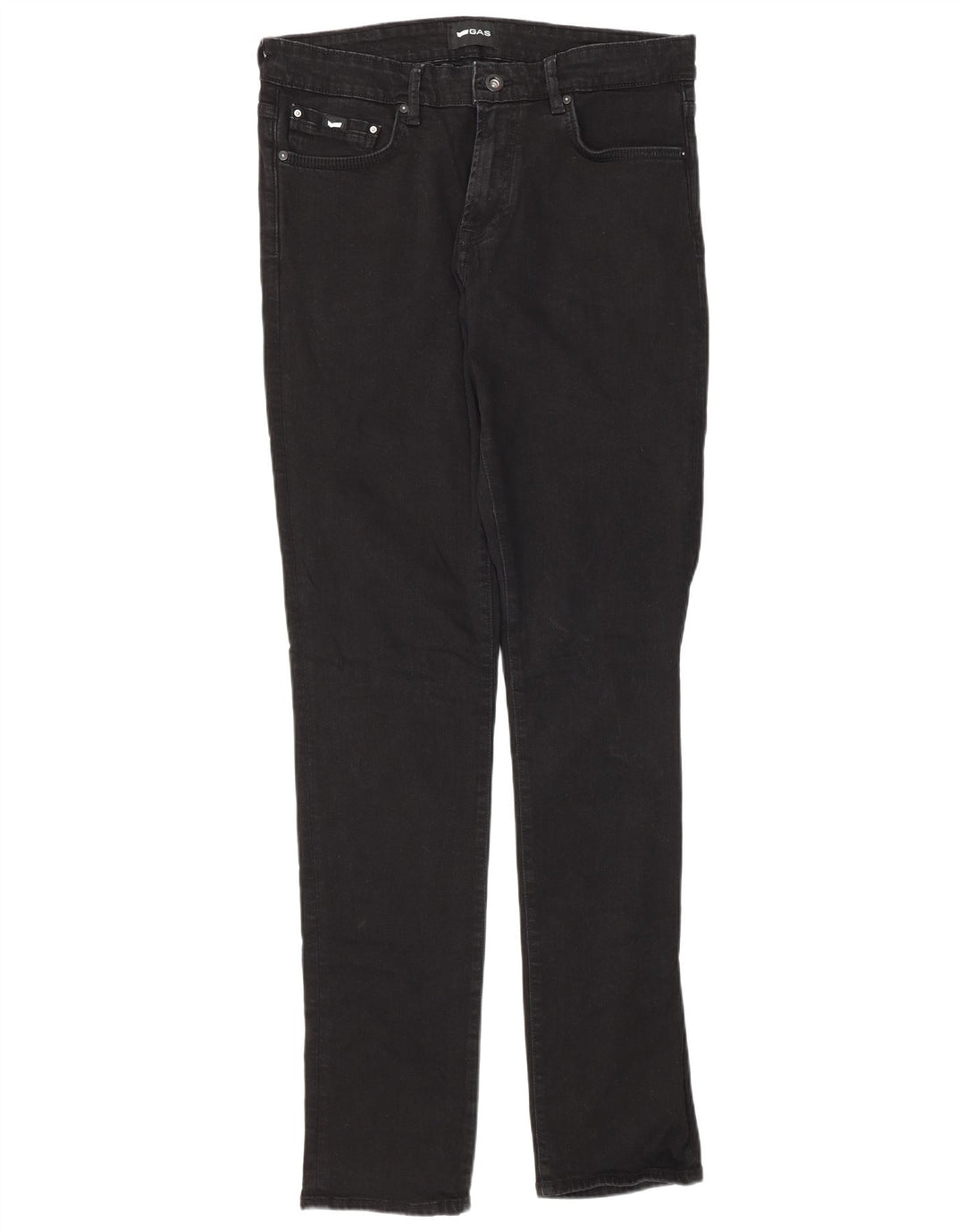 Gas Hombre Albert Slim Jeans W33 L34 Algodón Negro