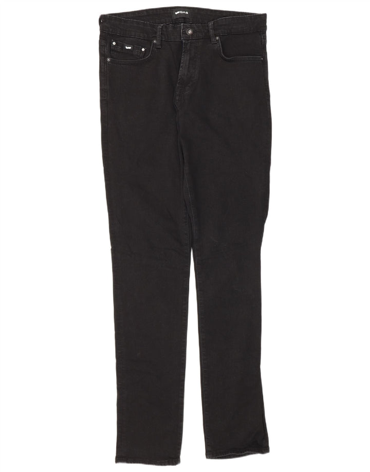 Gas Hombre Albert Slim Jeans W33 L34 Algodón Negro
