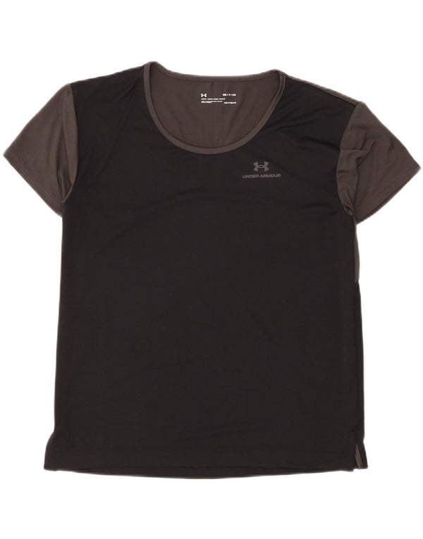 UNDER ARMOUR Camiseta Heat Gear para mujer Top UK 10 Small Black Colourblock