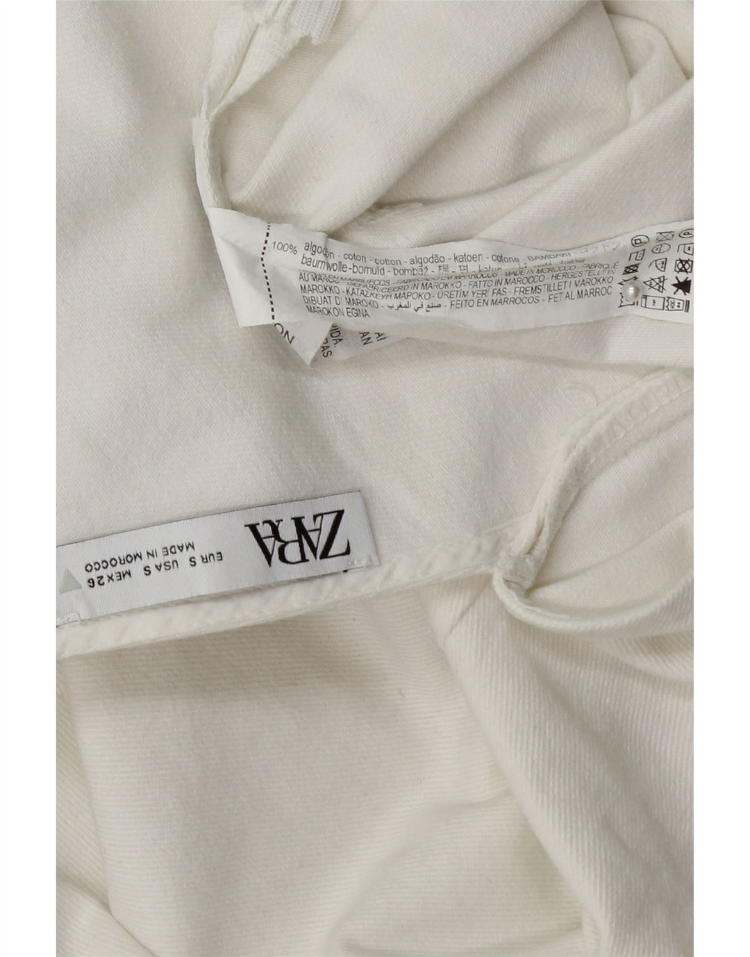 ZARA Mujer Mono Corto UK 10 Pequeño Algodón Blanco