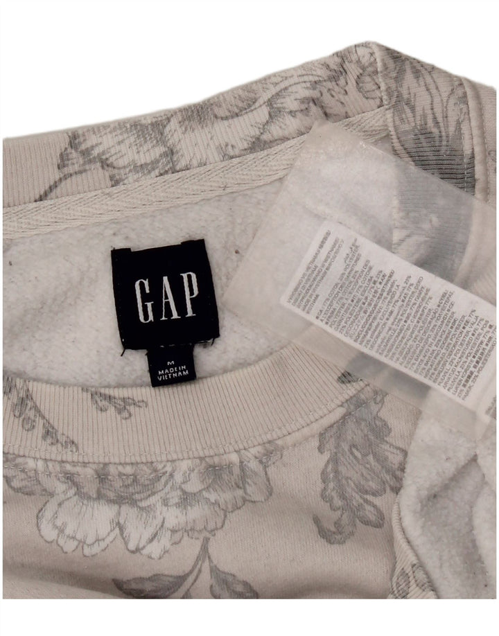 Gap Sudadera para Mujer Jumper UK 44 Algodón Floral Gris Medio